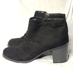 Arizona Jean Company Boots Black Faux  Suede Ankle Bootie, Women's Size 11